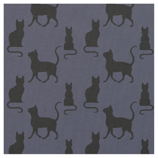 Tissu Chats noirs/silhouette de chat/chaton sur la (Fermer)