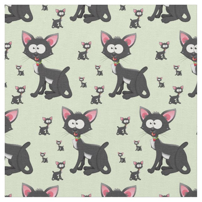 Tissu Chats noirs Whimsical (Fermer)