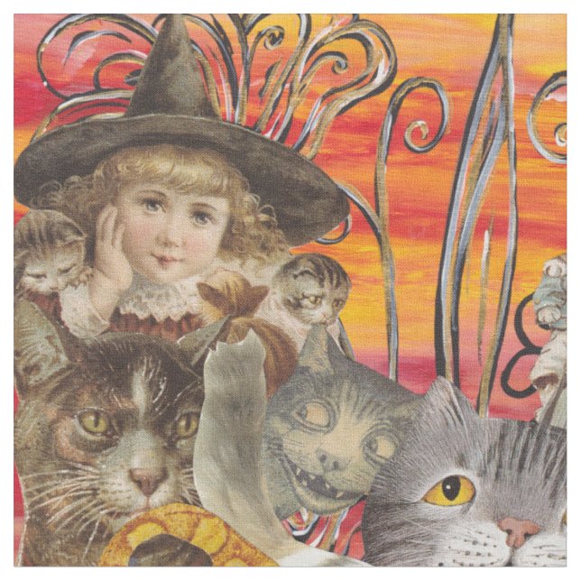 Tissu Chats une abondance (Fermer)