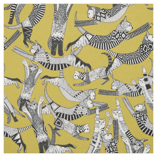 Tissu chatte ocre jaune (Échantillon)