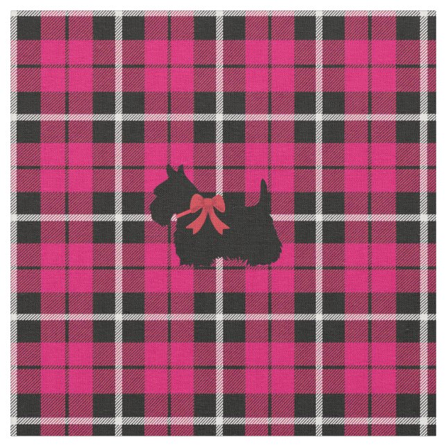 Tissu Chaud profond automne rose écossais Terrier plaid (Fermer)