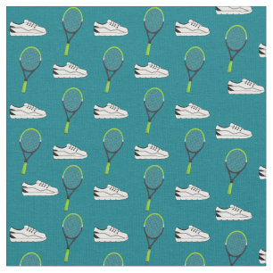 Tissu Chaussures Baskets blanches et raquettes de tennis