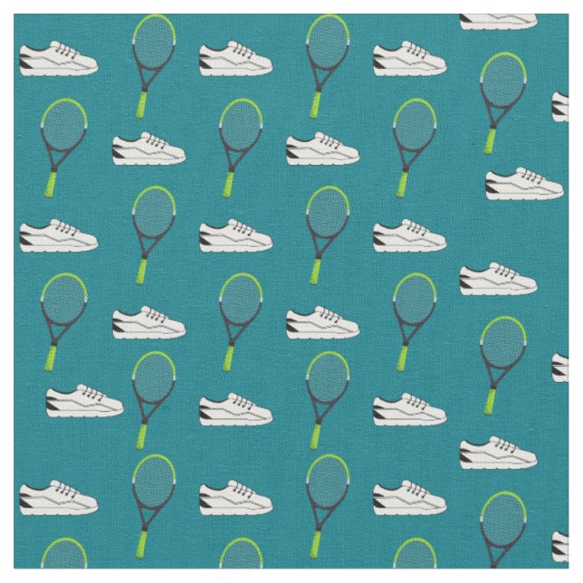 Tissu Chaussures Baskets blanches et raquettes de tennis (Fermer)