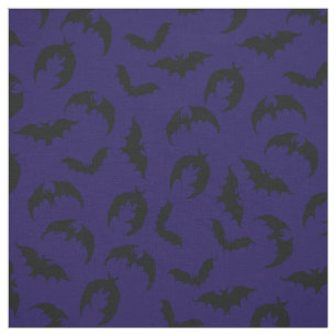 Tissu Chauve-souris gothique Halloween Bleu profond