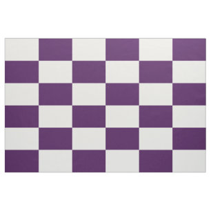 Tissu Checkered de pourpre et blanc royal de