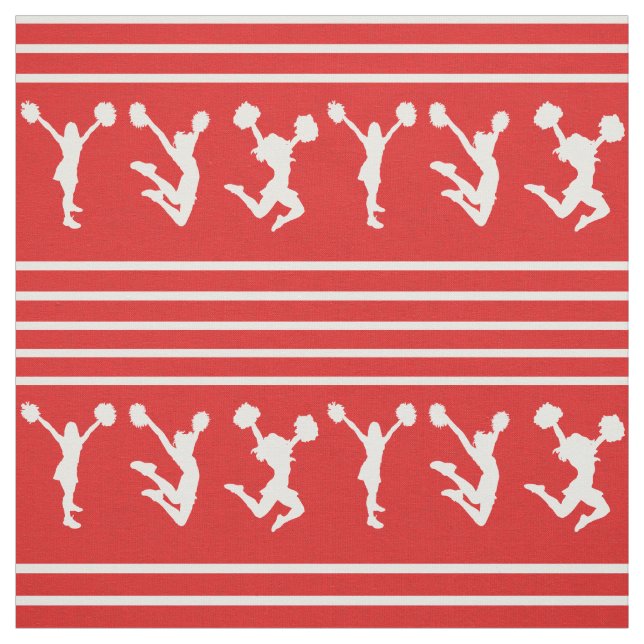 Tissu Cheerleading rayé rouge et blanc ou Pom (Échantillon)