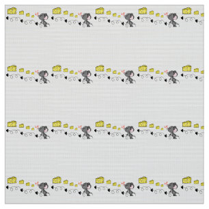 Tissu Cheesy Mousey Coeurs rouges Baisers