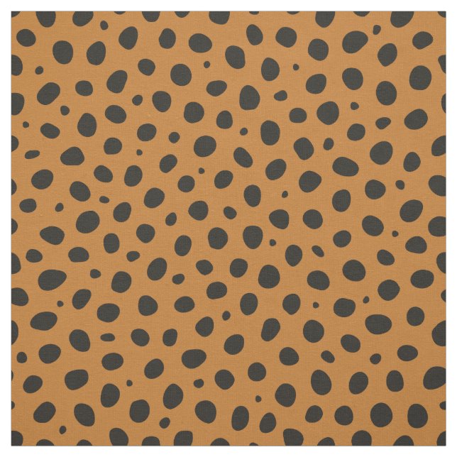 Tissu Cheetah Animal Motif Black Orange Pois (Échantillon)