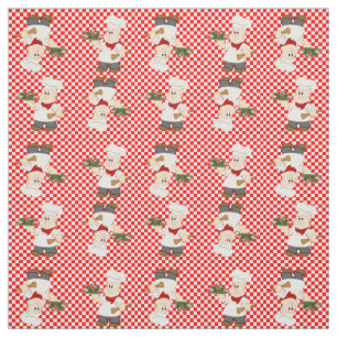 Tissu Chef mignon sur un arrière - plan rouge de