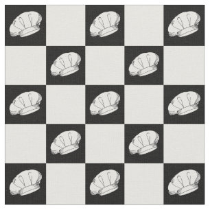 Tissu Chef Motif en blanc noir