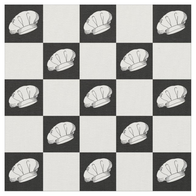 Tissu Chef Motif en blanc noir (Fermer)
