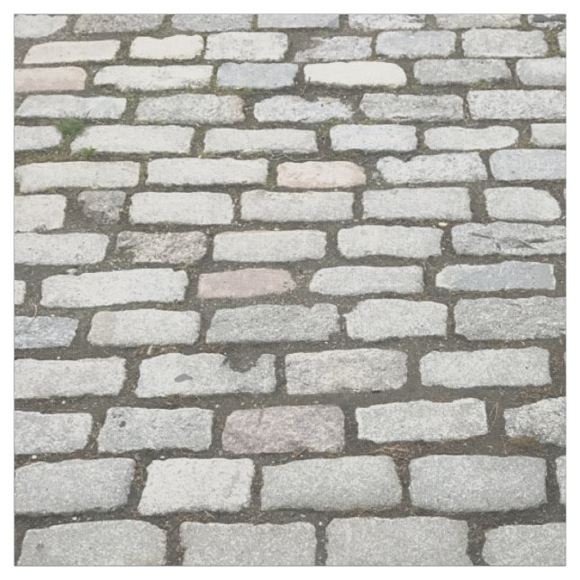 Tissu Chemin de pierre Gris Cobblestone Street Sidewalk (Échantillon)