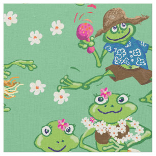Tissu Chemise des grenouilles hula hawaïennes