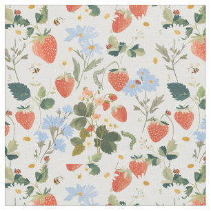 Tissu Chenilles de fleur sauvage de baie de bogues de ja