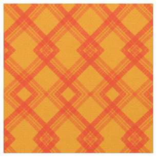 Tissu Chèques-croix en rouge, orange et crème