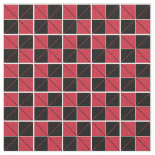 Tissu Chèques de Jacquard rouge et noir