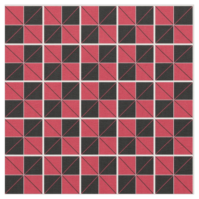 Tissu Chèques de Jacquard rouge et noir (Fermer)