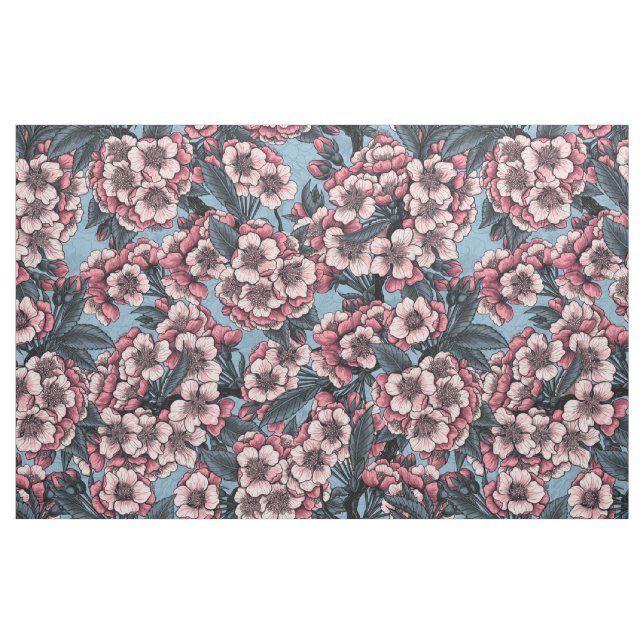 Tissu Cherry blossom in pink and blue (Fat Quarter)