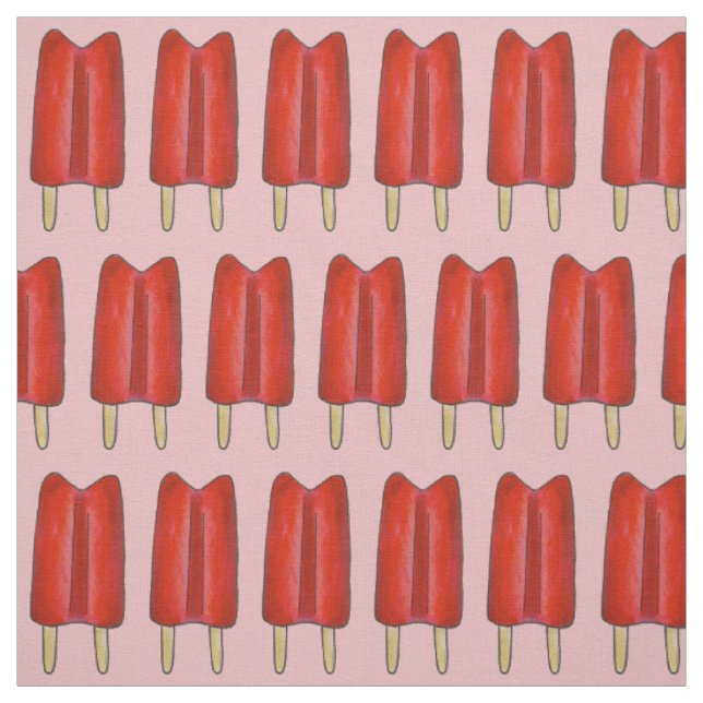 Tissu Cherry Red Twin Pop Popsicles Ice Lolly Lolly (Échantillon)