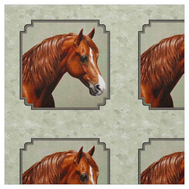Tissu Chestnut Morgan Cheval Sage Vert (Échantillon)