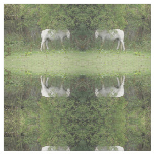 Tissu Cheval blanc timide Motif Fabricant d'artisanat an