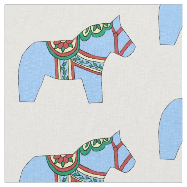 Tissu Cheval Bleu Bébé (Fermer)