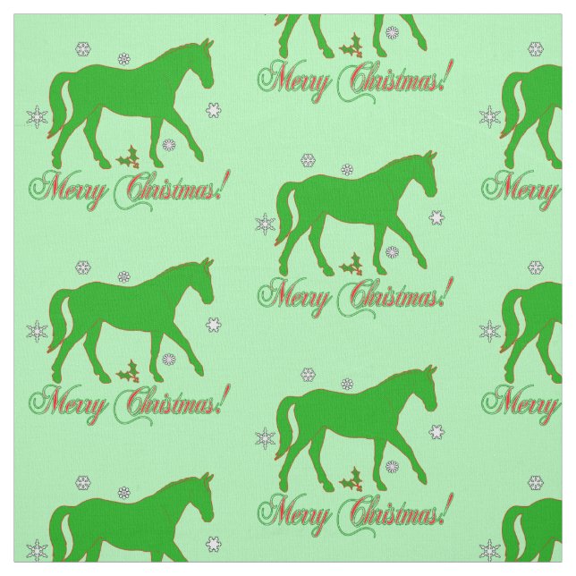 Tissu Cheval dans le Joyeux Noël de silhouette (Échantillon)