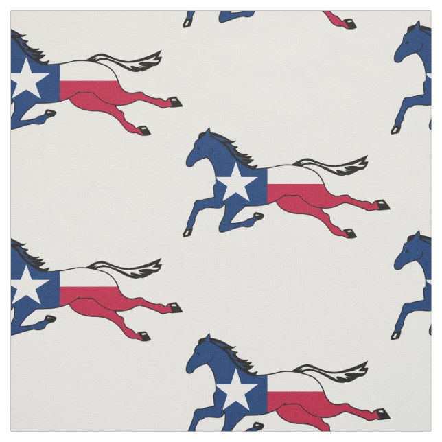 Tissu Cheval Drapeau Texas en course (Échantillon)
