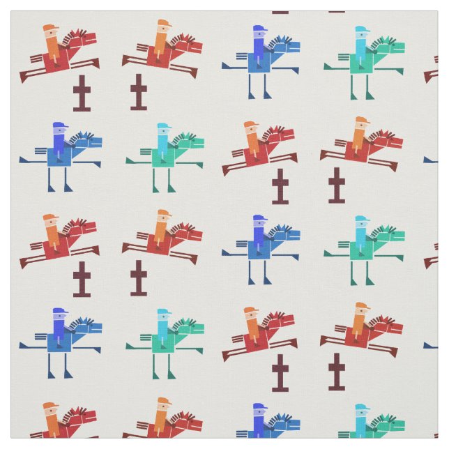 Tissu Cheval et cavalier (Échantillon)