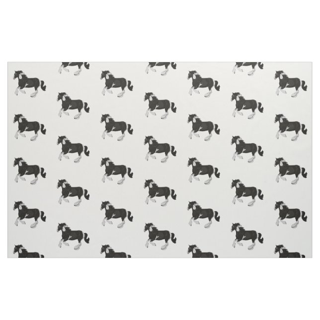 Tissu Cheval gitan de Pinto Vanner de peinture noire et (Fat Quarter)