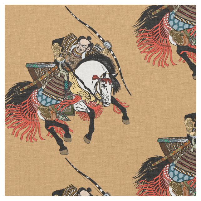 Tissu Cheval japonais de samouraï (Fermer)