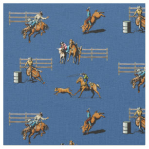 Tissu Cheval occidental de cow-girl de cowboy