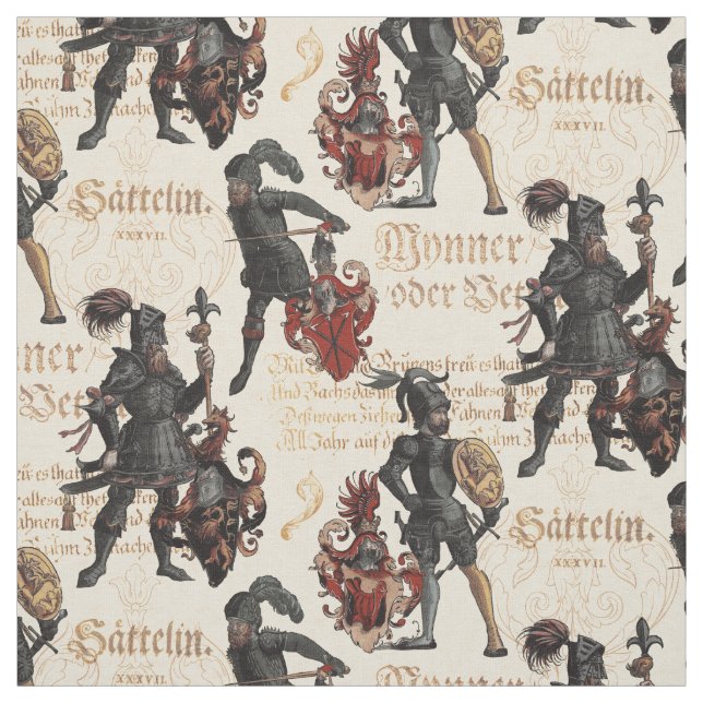 Tissu Chevalier de la Renaissance allemande (Échantillon)