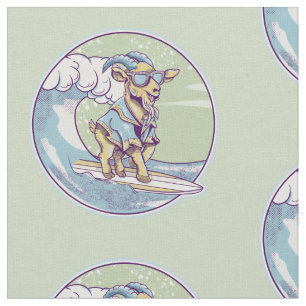 Tissu Chèvre de dessin sur une planche de surf