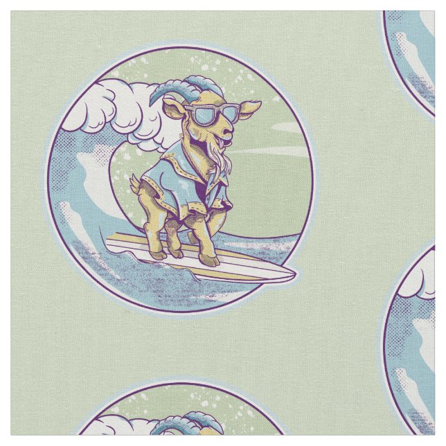 Tissu Chèvre de dessin sur une planche de surf (Fermer)