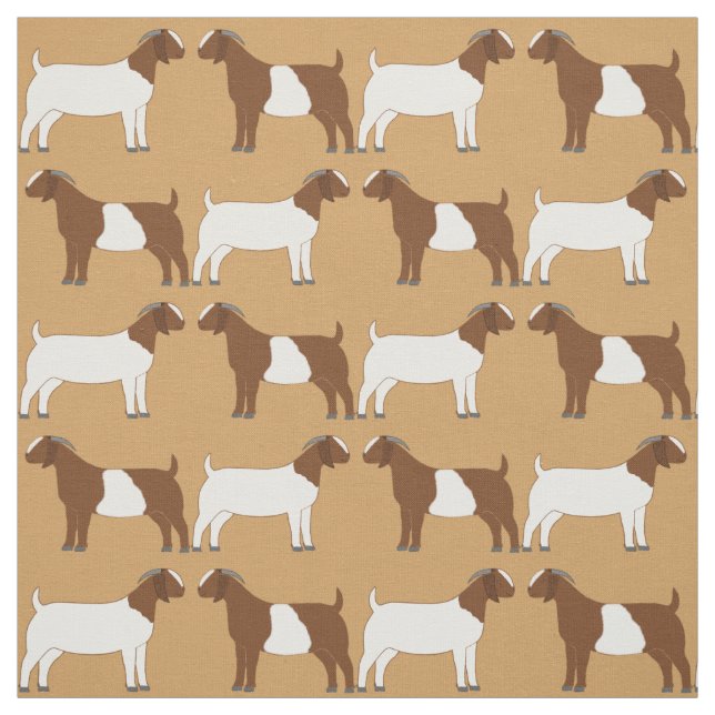 Tissu Chèvre des Boers sur Tan (Échantillon)