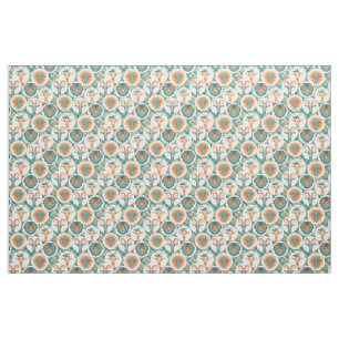 Tissu Chèvres Hipster turquoises et coralliennes - GetYe