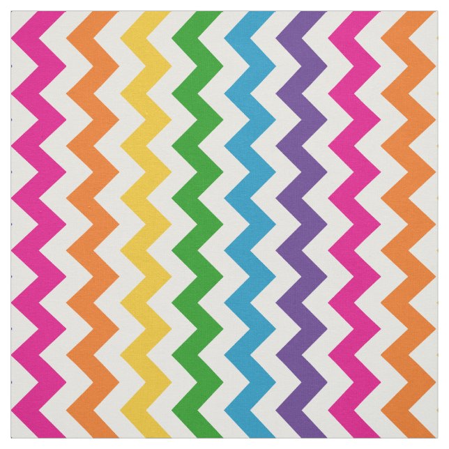 Tissu Chevron à arc-en-ciel rose vif (Échantillon)