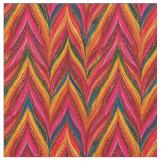 Tissu Chevron à plumes inca