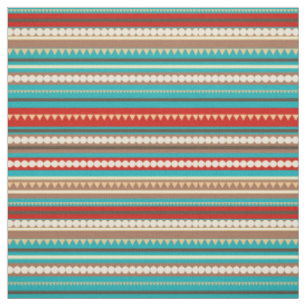Tissu Chevron géométrique et rayures Aqua