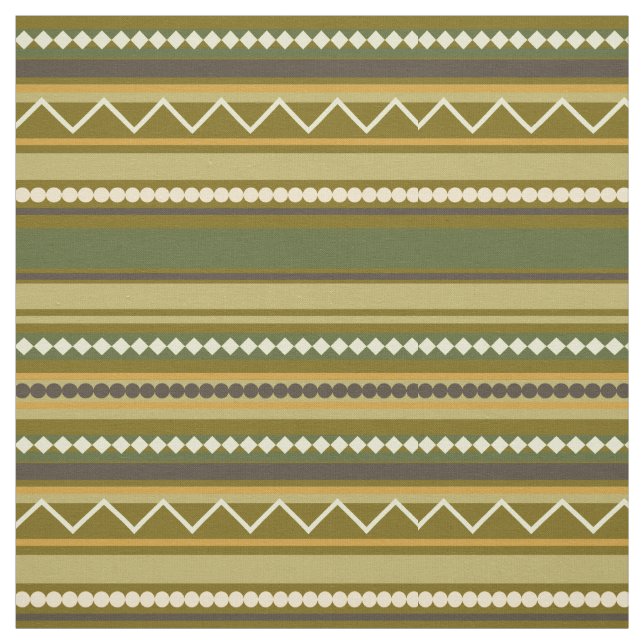 Tissu Chevron géométrique et rayures vert (Échantillon)