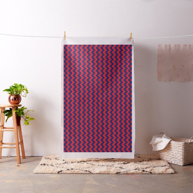 Tissu Chevron | Marine bleu et rouge | N'importe quel ty (In Situ)