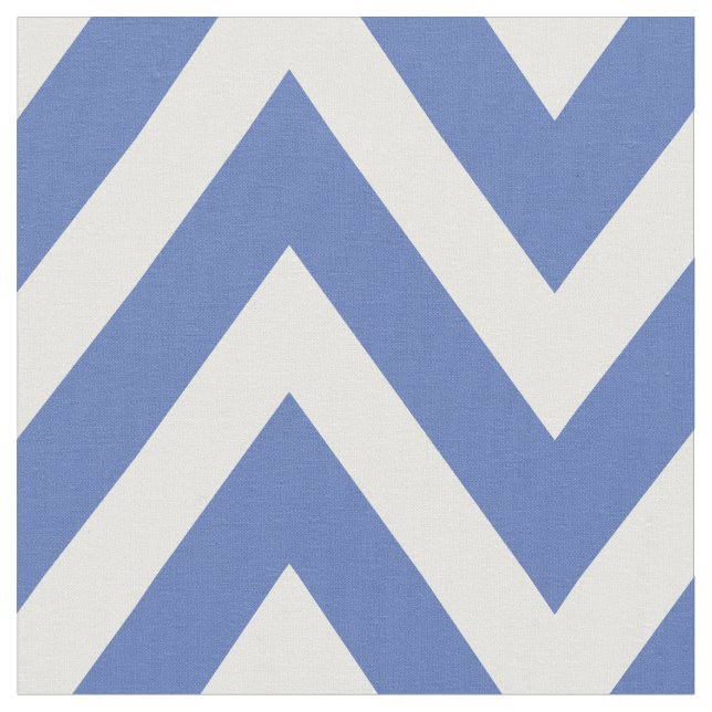 Tissu Chevron moderne bleu grande échelle (Fermer)