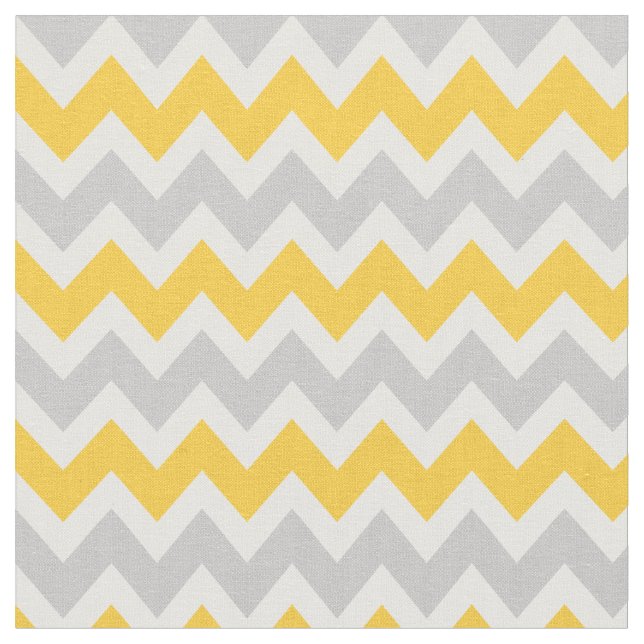 Tissu Chevron moderne gris et jaune (Fermer)