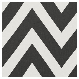 Tissu Chevron moderne noir et blanc Grande échelle