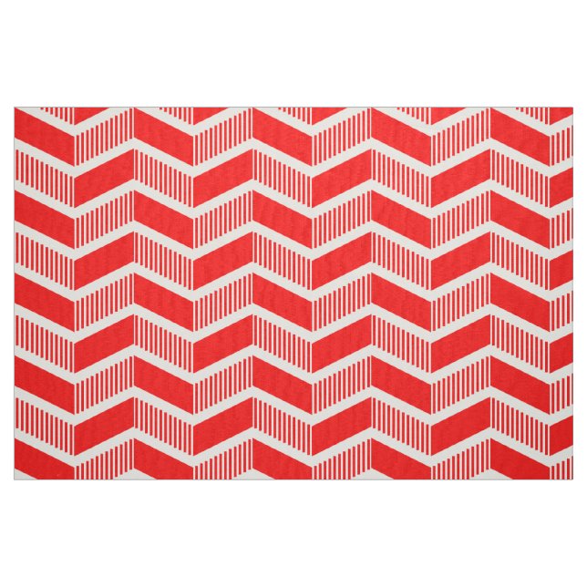 Tissu Chevron pas à pas - Rouge (Fat Quarter)