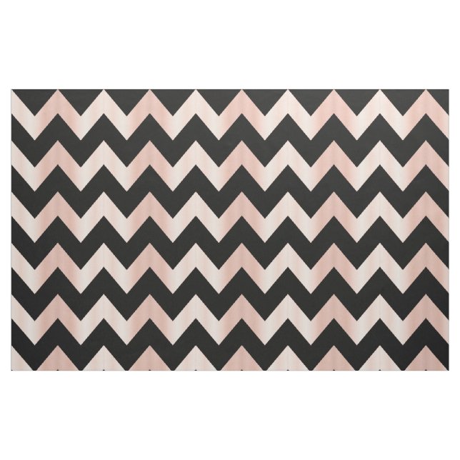 Tissu Chevron Rose Gold et Noir Rose Pâle (Fat Quarter)