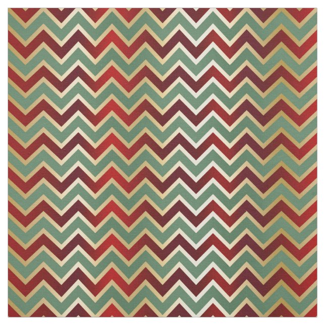 Tissu Chevron rouge rouge or Noël (Échantillon)
