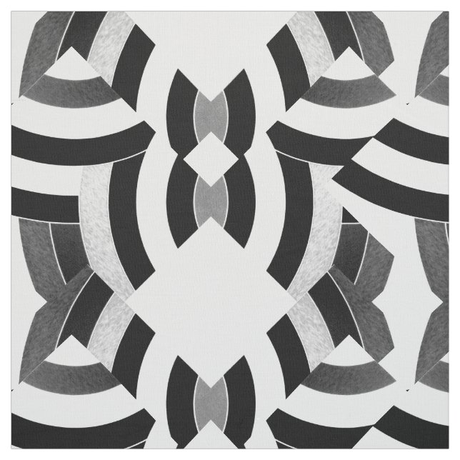 Tissu chevrons contemporains chics noirs/blancs (Échantillon)