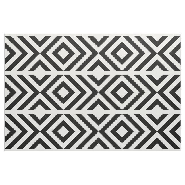 Tissu Chevrons noirs et blancs et diamants géométriques (Fat Quarter)